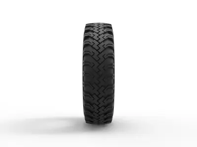 Military tire 11 Scale 1 to 25 3D print model