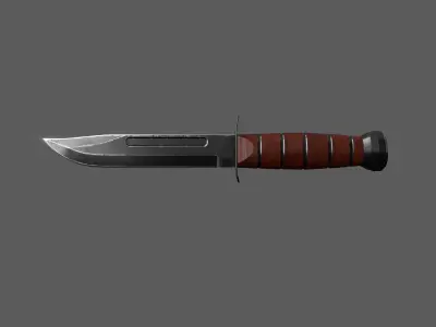 Knife Ka-Bar Low-poly 3D model
