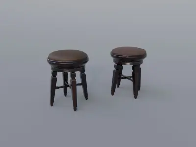 Realistic Pbr Ottomans Awesome Footstool Pack Free low-poly 3D model