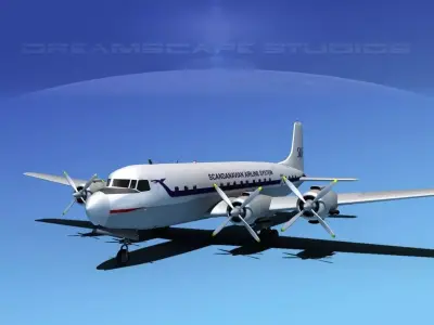 Douglas DC-7C Scandinavian 3D model