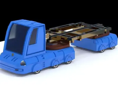 Sci-fi Truck Low-poly 3D model purchase