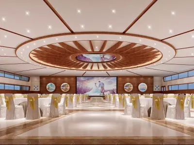 Hotel Banquet Hall 3D model