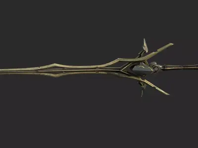 Magical style weapon Golden Long Sword 3D model