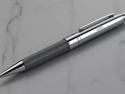 Luxury Ballpoint Pen 3D Model Modern Metallic Pen Free 3D model
