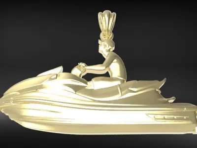 Jetski Rider Pendant 3D print model