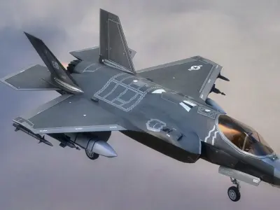 F35A Lightning II - Fully Rigged - with high resolution cocpit Low-poly 3D model