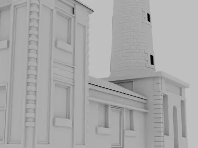 James Town Lighthouse High-Resolution 3D Model Ghana Landmark Low-poly 3D model