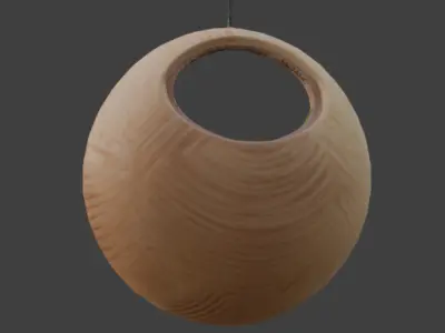 Hanging Rounded Chair Game-Ready 3D Model with PBR Textures Low-poly 3D model