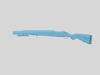 Sci-Fi M1 Garand Rifle - Gun Weaponry Low-poly 3D model
