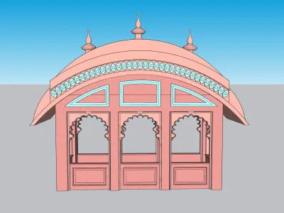 indian jodhpuri stone chatri temple 3D model