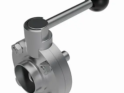 Manual Butterfly Valves - DIN EN 10357 Welding Ends - 3D model