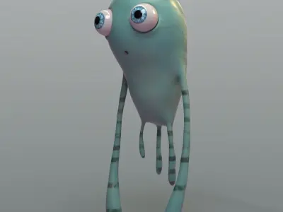 monster0002 creature with big eyes 3D model