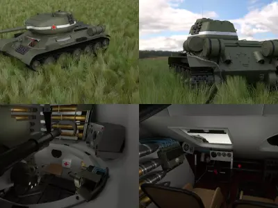 T-34-85 with Interior HDRI 3D model