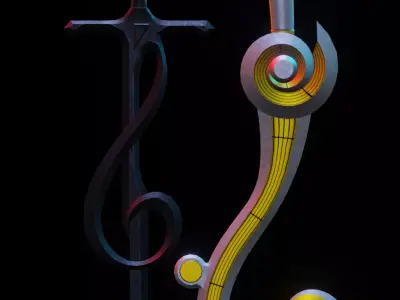 Music Note sword Series 3d model  Low-poly 3D model