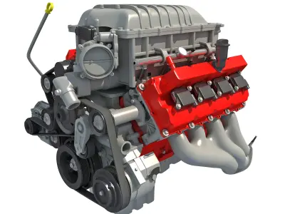 2018 Dodge Challenger HEMI Demon Engine 3D model