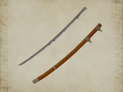 Stylized katana demon sword Low-poly 3D model