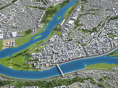 Kaunas Low-poly 3D model