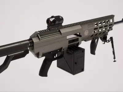 Machine Gun 1 Low-poly 3D model