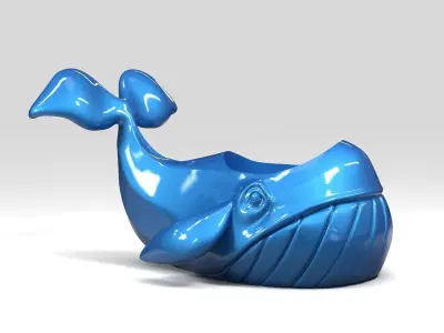 Whale Flowerpot Free 3D print model