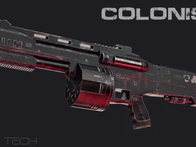COLONIST - COMBAT SHOTGUN Free low-poly 3D model