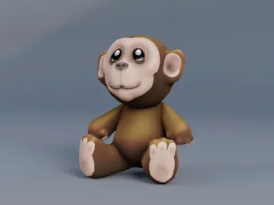 Monkey Toy Low-poly 3D model