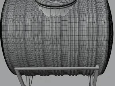 Round water tank Low-poly 3D model