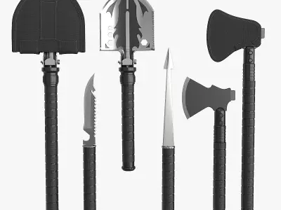 Survival and Camping Kit Low-poly 3D model