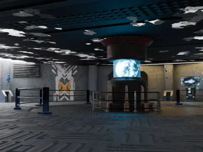 Digital Heart - Energy Core Chamber Sci-Fi Environment  Low-poly 3D model