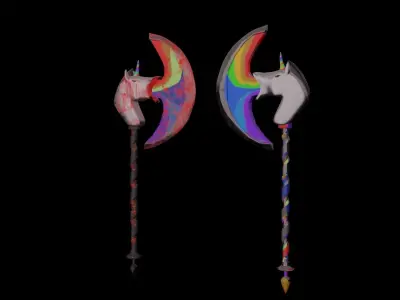 Pony Axe PBR Low-Poly Game READY Low-poly 3D model