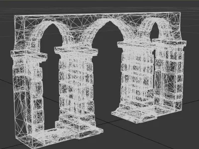 Ancient Roman Aqueduct - Stylized 3D Model Low-poly 3D model