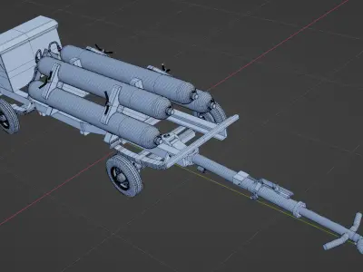 RAF Cold war Aircraft Nitrogen Trolley 3D print model