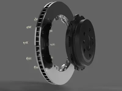 Race brake disc Free 3D model