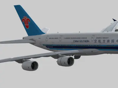 Airbus A380-8 China southern airlines livery Low-poly 3D model