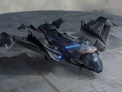 Star Fighter - Rigged-High Resolution Textured - include inside Low-poly 3D model