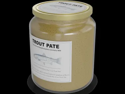 Fish spreads and pates Trout Pate Low-poly 3D model