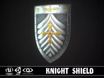 Knight Shield 09 Low-poly 3D model