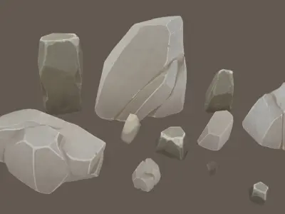 Free Pack - Rocks Stylized Free low-poly 3D model