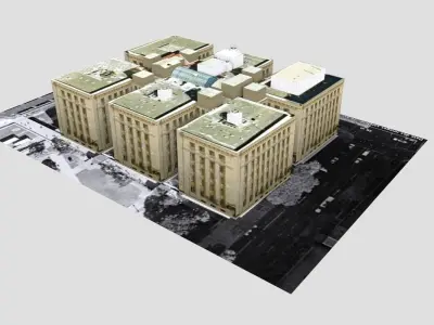 ANZAC Square Low-poly 3D model
