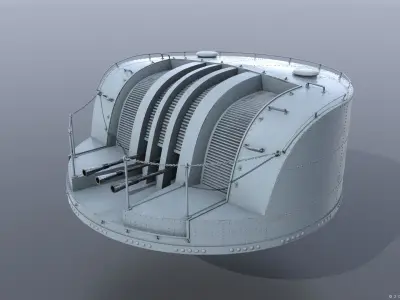 Japanese Type 96 AA gun - 1945 Low-poly 3D model