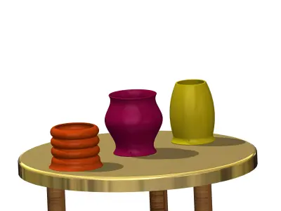 Modern Trio Planter Set 3D print model