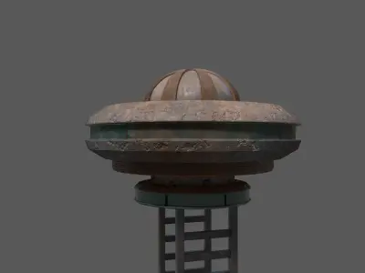 Tall Sci-Fi Building Free low-poly 3D model
