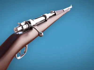 Mauser Gewehr 98 Bolt Action Rifle LowPoly Firearm 3D Model Low-poly 3D model