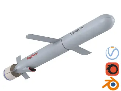 Tomahawk Land Attack Cruise Missile Rocket Block V Low-poly 3D model
