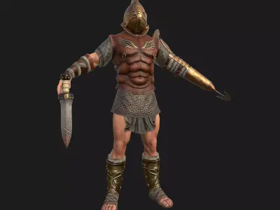 gladiator greek warrior Low-poly 3D model