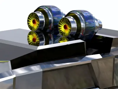 3D model of scifi jet car 3D model