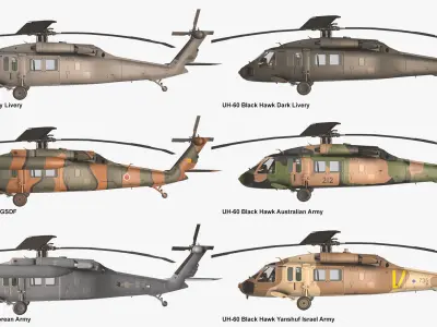 Helicopters Black Hawk UH-60 Collection 