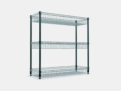 OMAR Regal with 3 baskets Low-poly 3D model