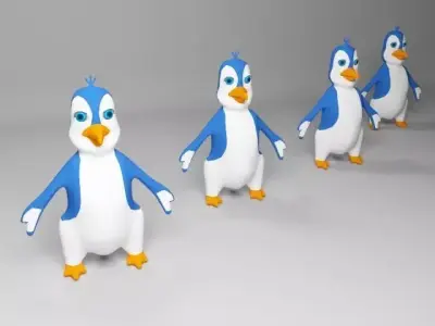 Child penguin Low-poly 3D model