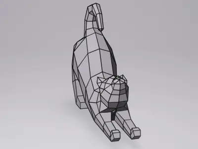 Cat Low Poly Geometric Model  Low-poly 3D model