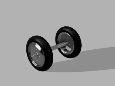 Tyre and axle 3D model
